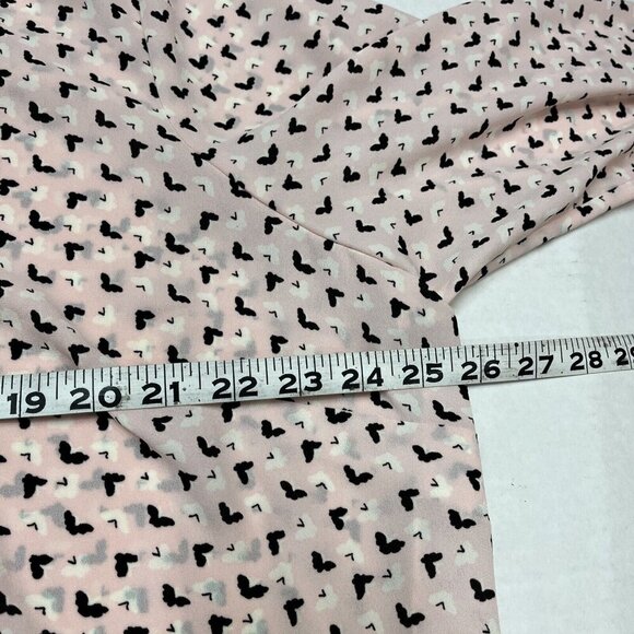 Talbots Blouse Womens 2XP Pink Floral Button Down Ruffle Trim Cottagecore Office - Picture 6 of 6